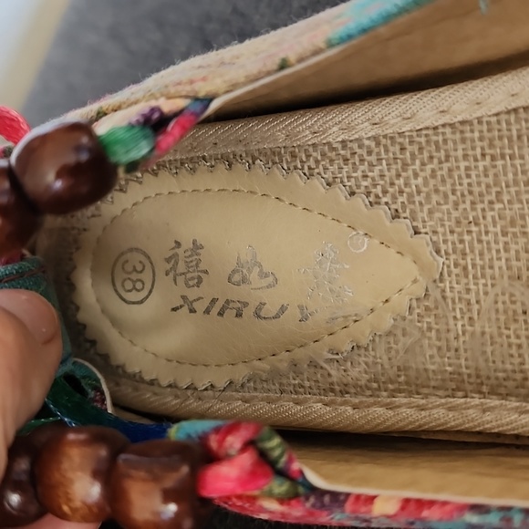 BOHO espadrille type shoe with ankle tie - Picture 8 of 8